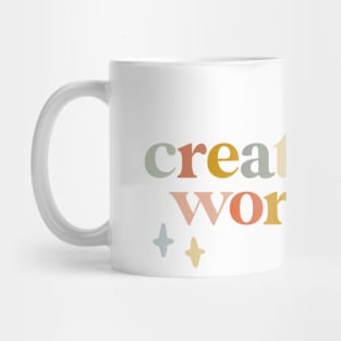 created to worship colorful christian quote design Mug